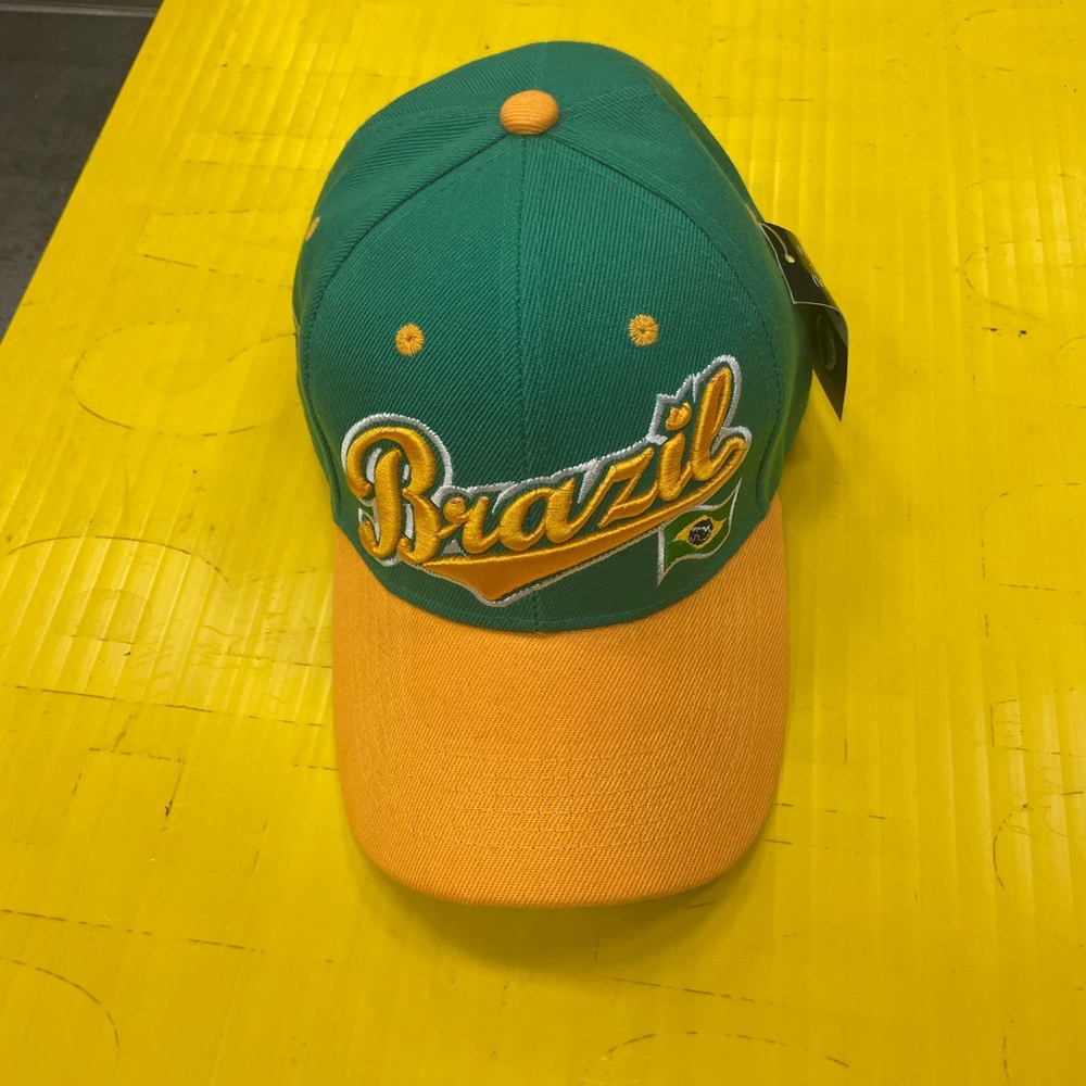 Brazil unisex embroidery adjustable hat.